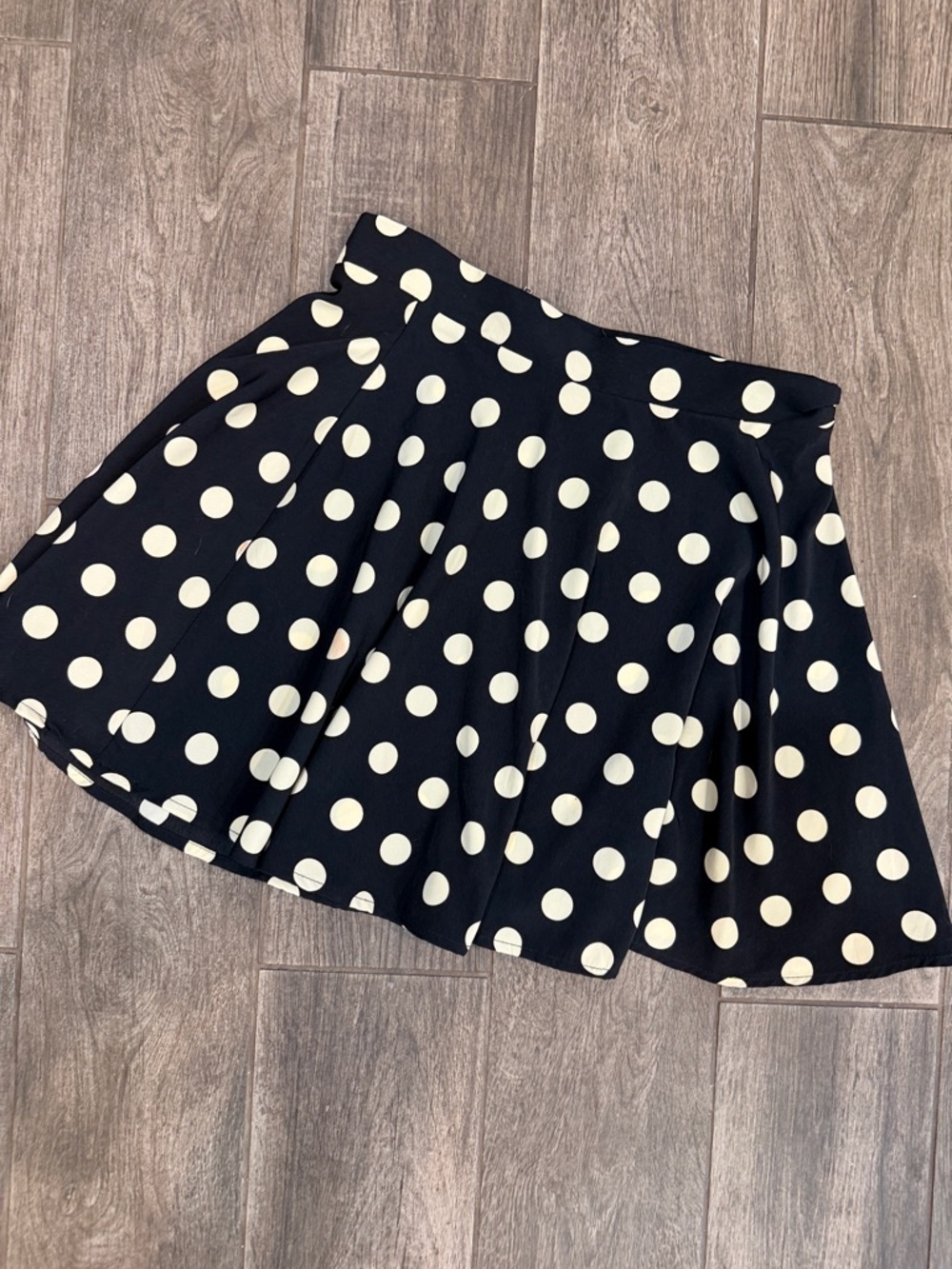 Alya Black and White Polka Dot Skater Skirt